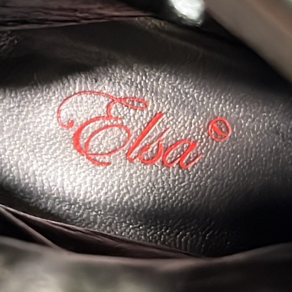 Elsa two tone leather heeled boots size 39 1/2 - Picture 9 of 11